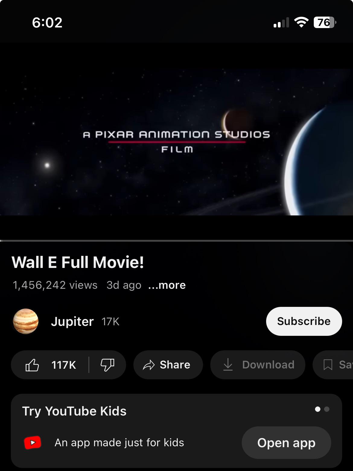 WALL-E hasnt been taken down yet lmao : ryoutube