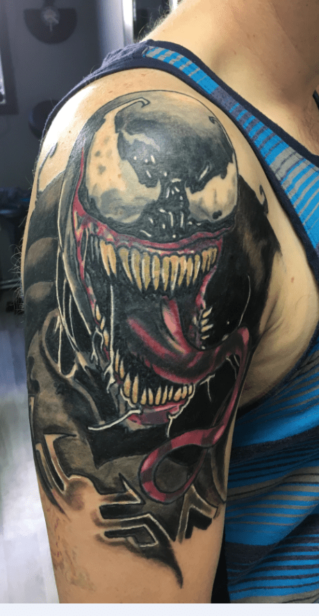 Venom Tribal Dragon Cover Up Done By Corey Reist Painful Addictions On Canada Tattoos