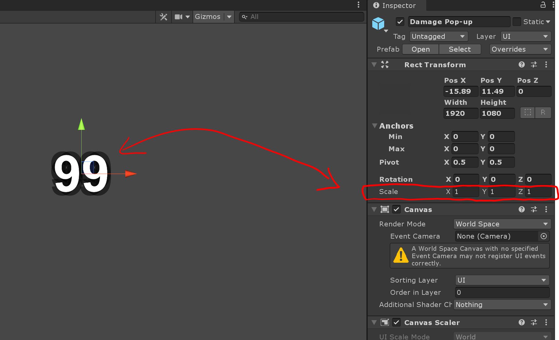 c - How can I programmatically change the Scale of the Rect Transform  component in Unity? - Stack Overflow
