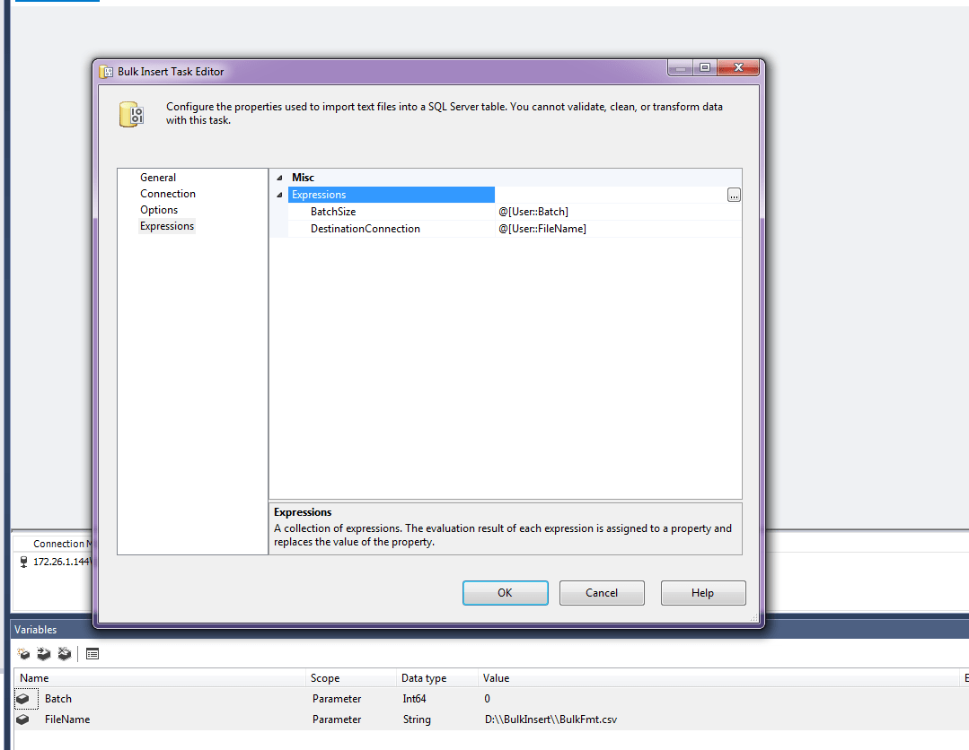 c - Dynamic file name for Bulk Insert Task in SSIS - Stack Overflow