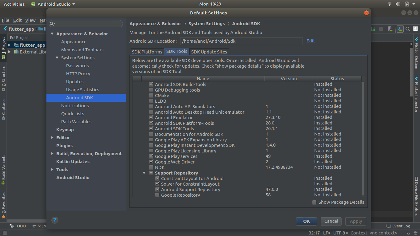 flutter - Android sdkmanager tool not found - Stack Overflow
