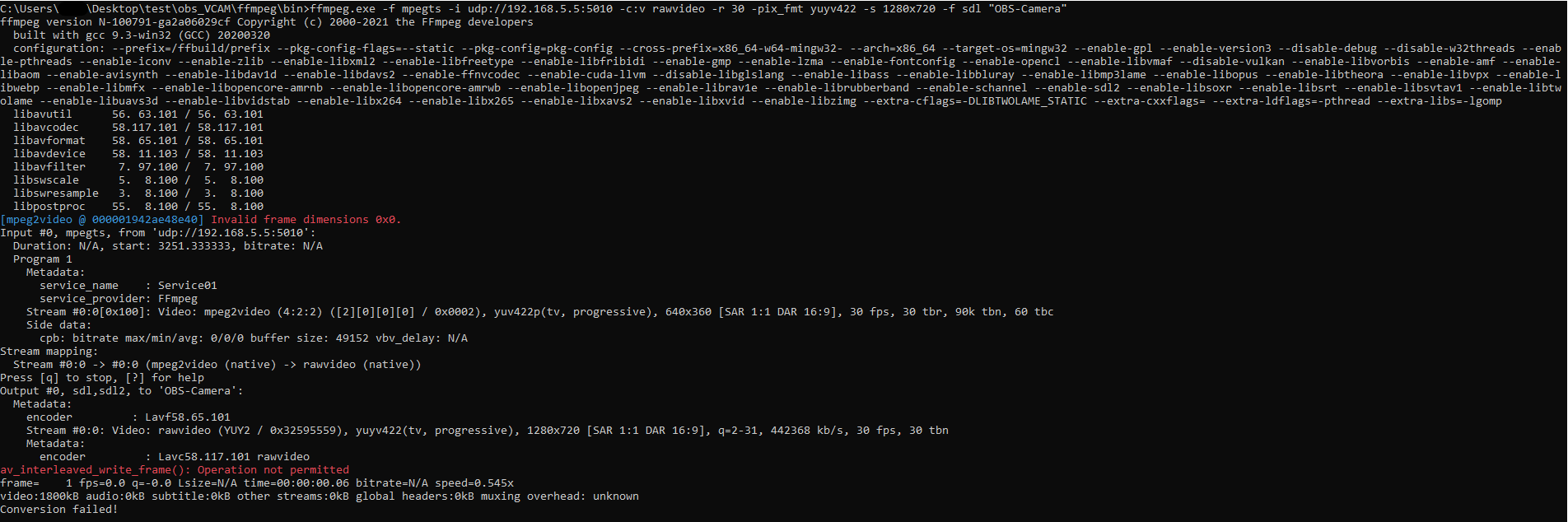 ffmpeg windows av_interleaved_write_frame(): Operation not permitted  failure - Stack Overflow