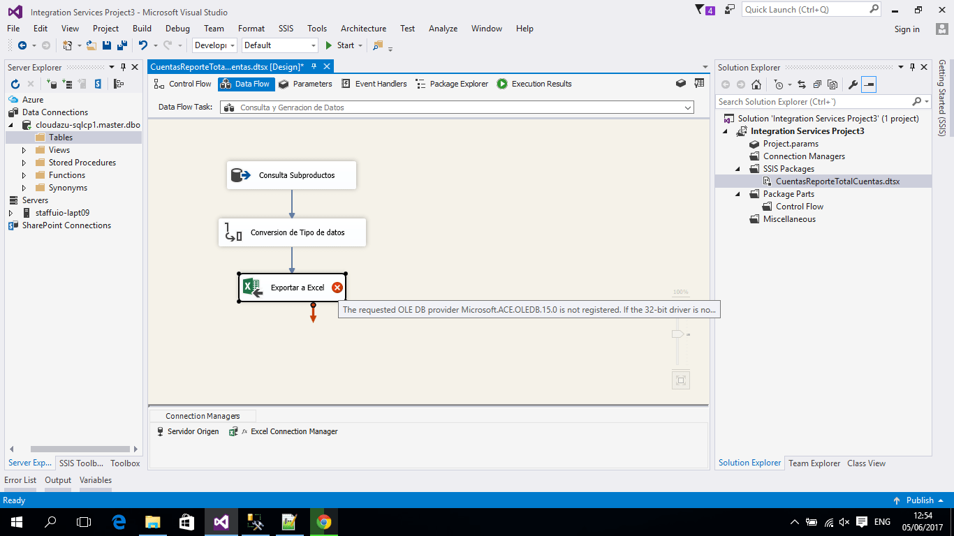Excel connection manager won&x60;t allow me to switch the Excel version. 