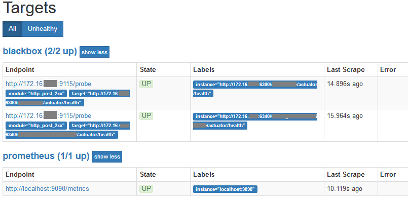 Configuring prometheus for spring boot health check monitoring