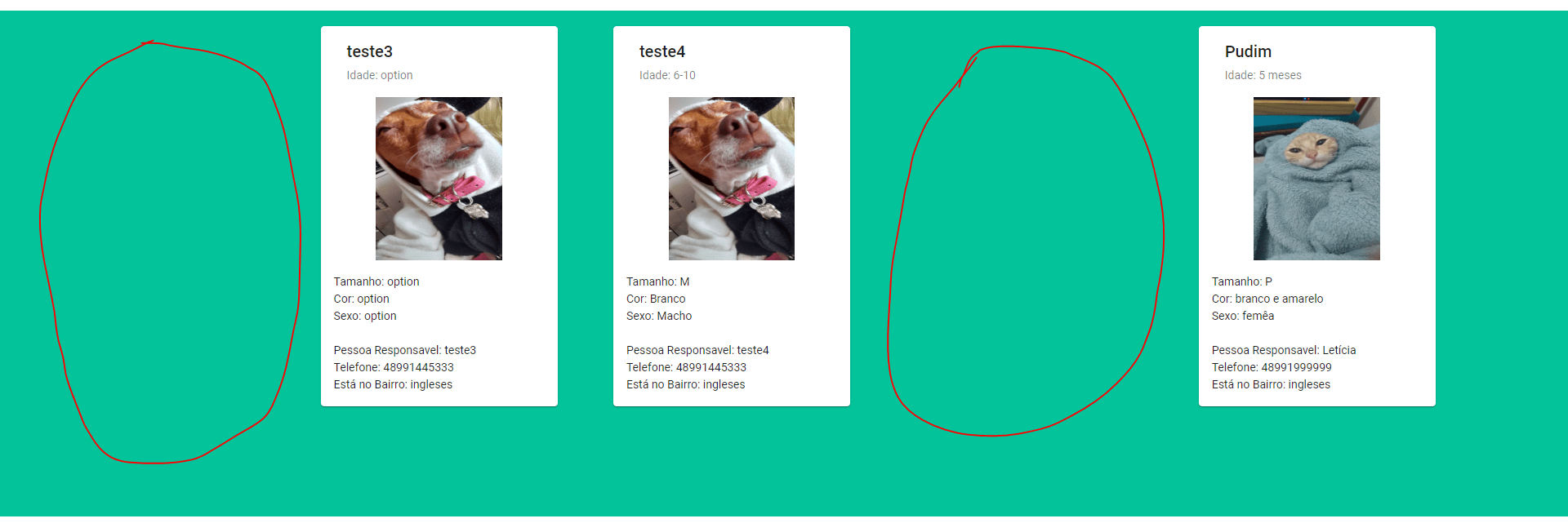 Code. mat-card-subtitle Idade: pet.idade... 