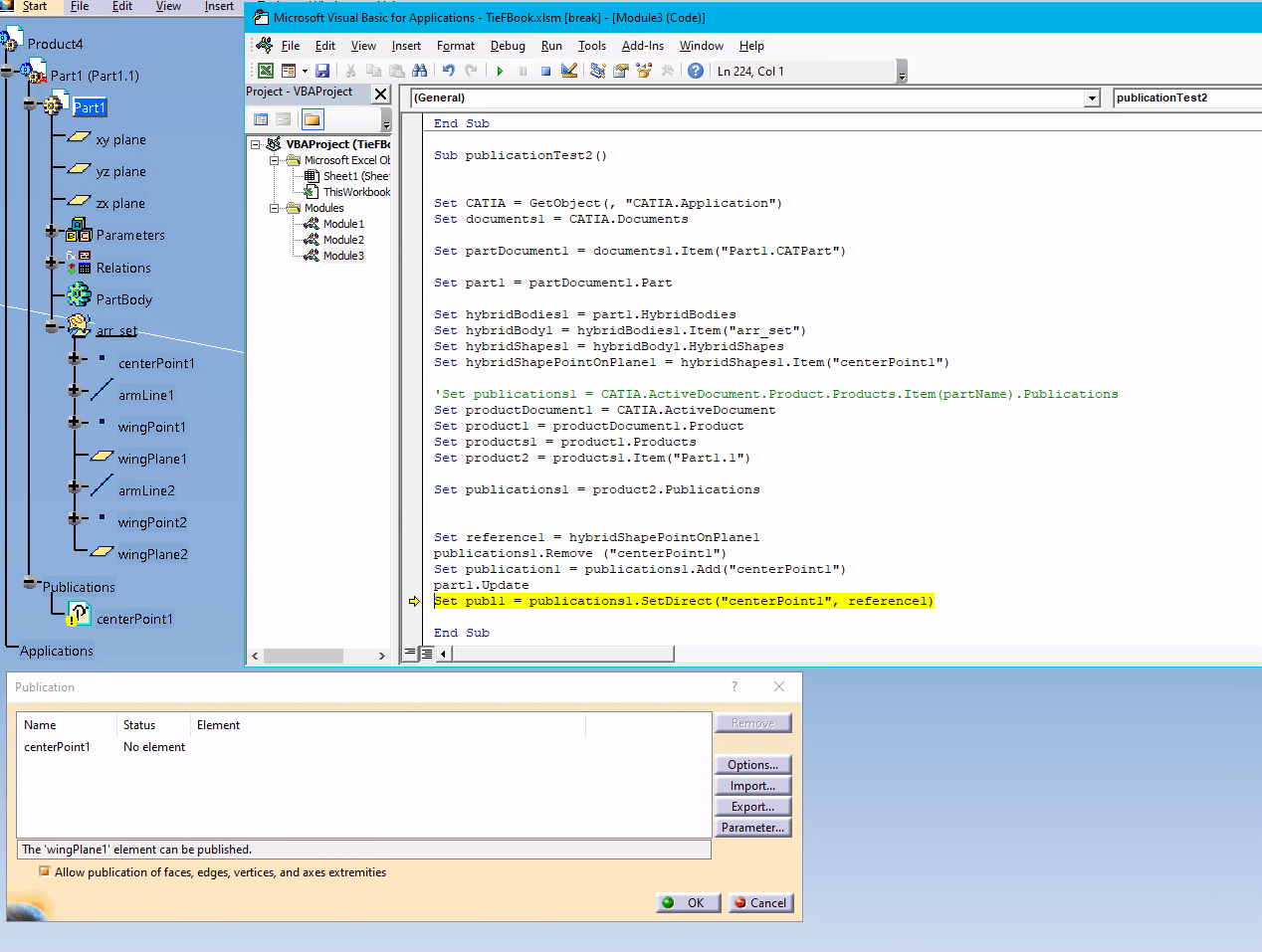 vba - Make Publication of geometrical set, SetDirect error - Stack Overflow