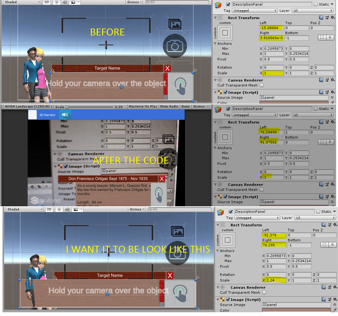 Unity Scaling rect transform left right and scale x - Stack Overflow