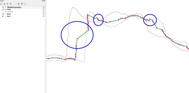 Vector Merging Average Geometry Of Overlapping Lines With Differing Nodes Using Qgis - Desktop Light Designs for Desktop