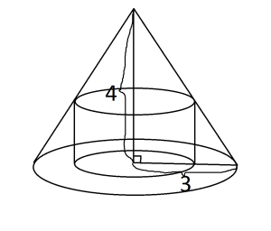 cylinder cone volume radius inscribed circular right height dimensions math calculus base mean mathematica mathematics maximum let any case