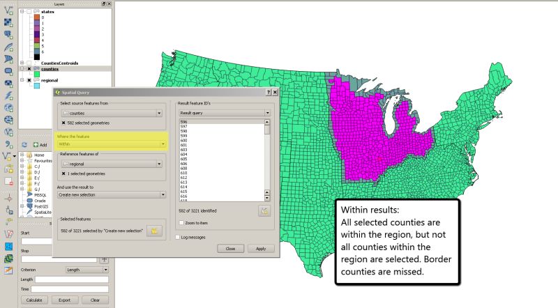 Selecting Counties Within Region Via Spatial Query Using Qgis Postgis Geographic Information - Elegant Landscape Illustration - HD