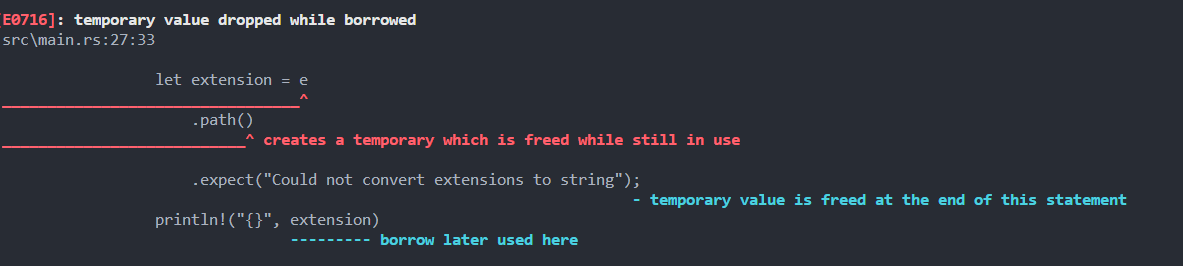 create a temporary which is freed error