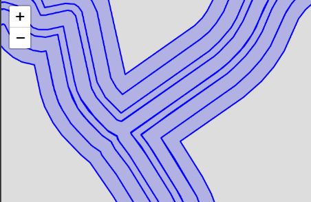 Postgis Multi Ring Buffers Around Lines Geographic Information - Vintage Image Collection - Desktop Quality