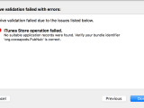 Ios Archive Validation Failed With Errors Itunes Store Operation