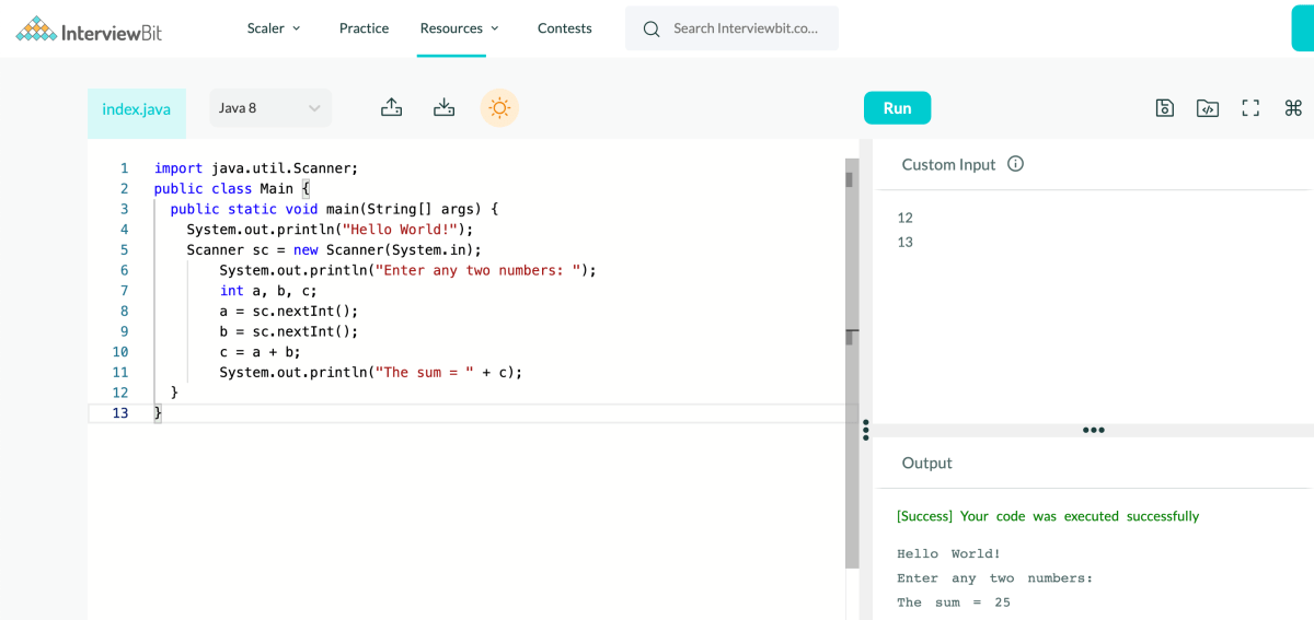 input tab
