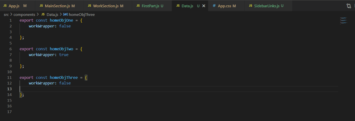 I have a Data.js wherein I can just put every data in one file