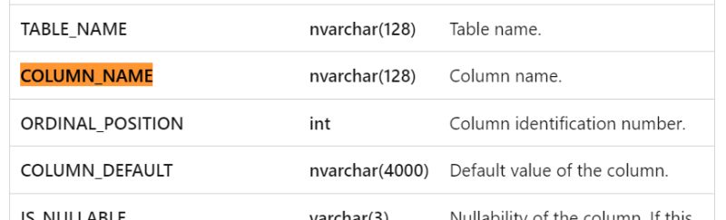 Sql Server How Do I Get Something Like The Information Schema Columns - Full HD Abstract Illustrations for Desktop