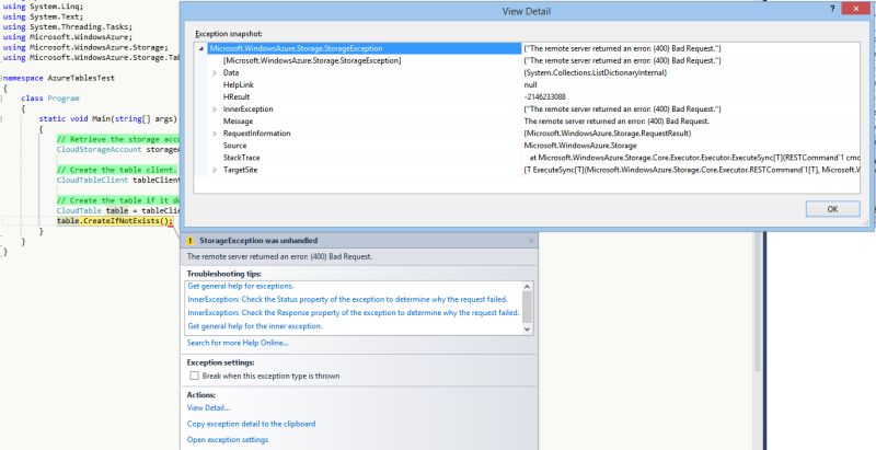 C Cannot Create Table On Azure Development Storage Stack Overflow - Creative Abstract Texture - Ultra HD