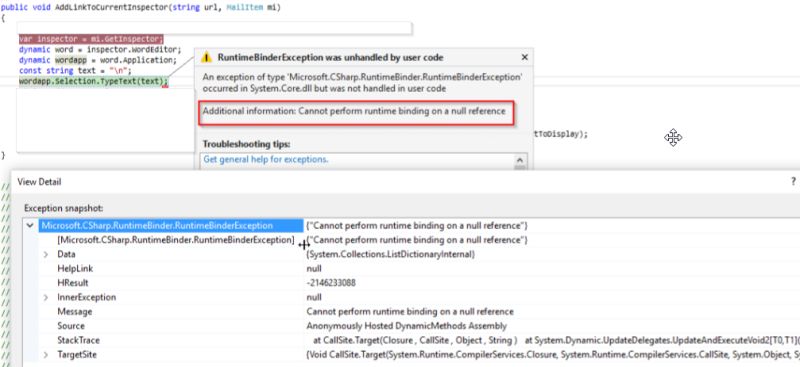 C Cannot Perform Runtime Binding On A Null Reference When Using Type - Best Minimal Designs in 8K