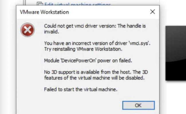 Fix Error Could Not Get Vmci Driver Version The Handle Is Invalid