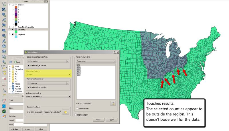 Selecting Counties Within Region Via Spatial Query Using Qgis Postgis Geographic Information - Download Amazing Vintage Image | Desktop