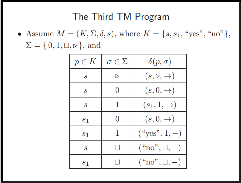 Turing Machine M