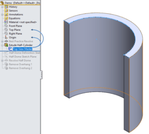 half cylinder solidworks dome creating shape extruding start cad right