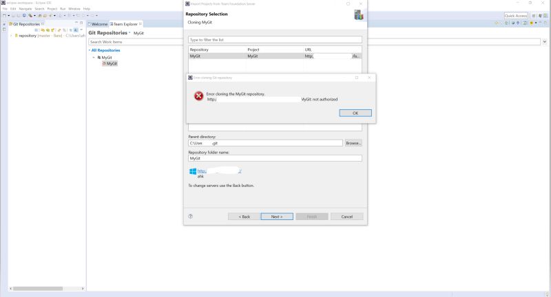 Eclipse Git Unable To Clone Git Not Authorized Error Stack Overflow - Mobile Sunset Designs for Desktop