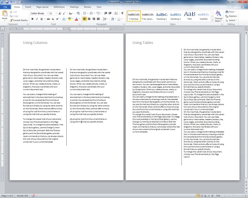 Word2010 Columns Column Alignment - Premium City Image Gallery - Retina