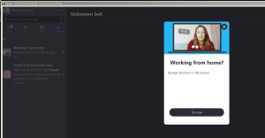 background blur skype option still