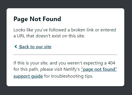 Page not found - React