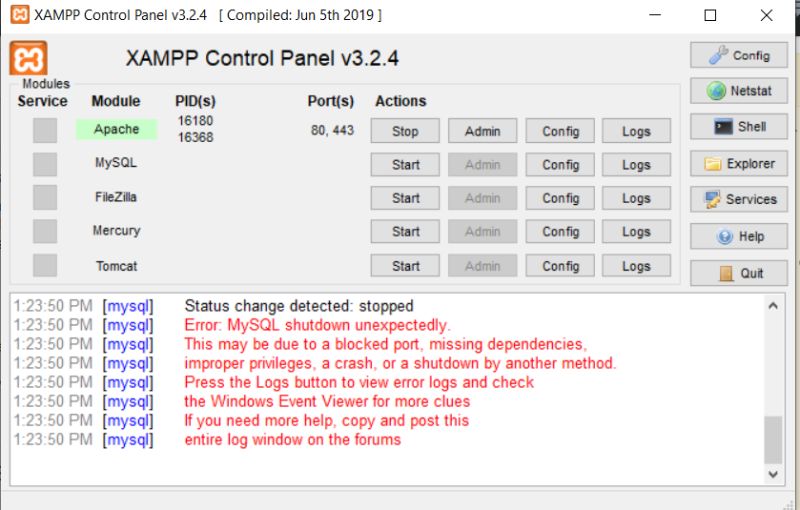 Error Mysql Shutdown Unexpectedly Database Administrators Stack Exchange - Space Patterns - Classic Mobile Collection
