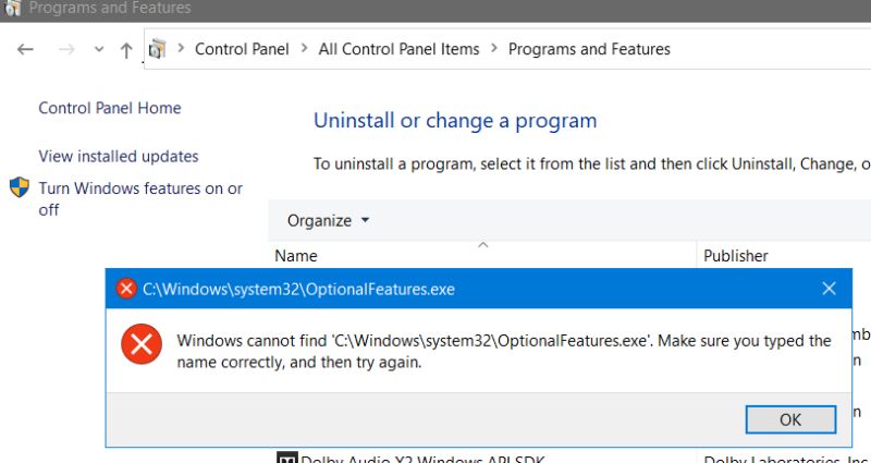 Windows Cannot Find Optionalfeatures Exe Taiawebs - Gorgeous Full HD Mountain Photos | Free Download