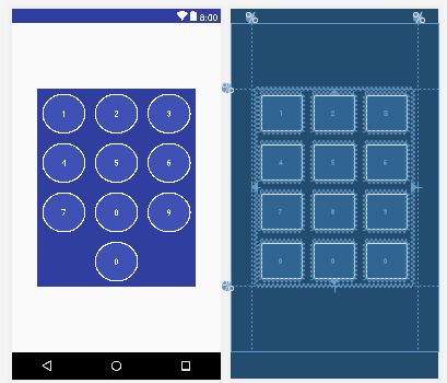 Android Rounded Button Number Pad With Weights Stack Overflow - High Resolution Geometric Arts for Desktop