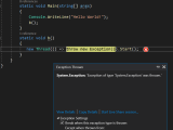 C How To Make Visual Studio Break In On Uncaught Exception In Thread