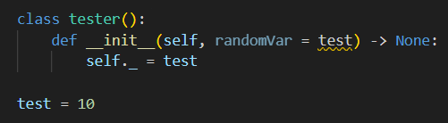 Example code with VS error line