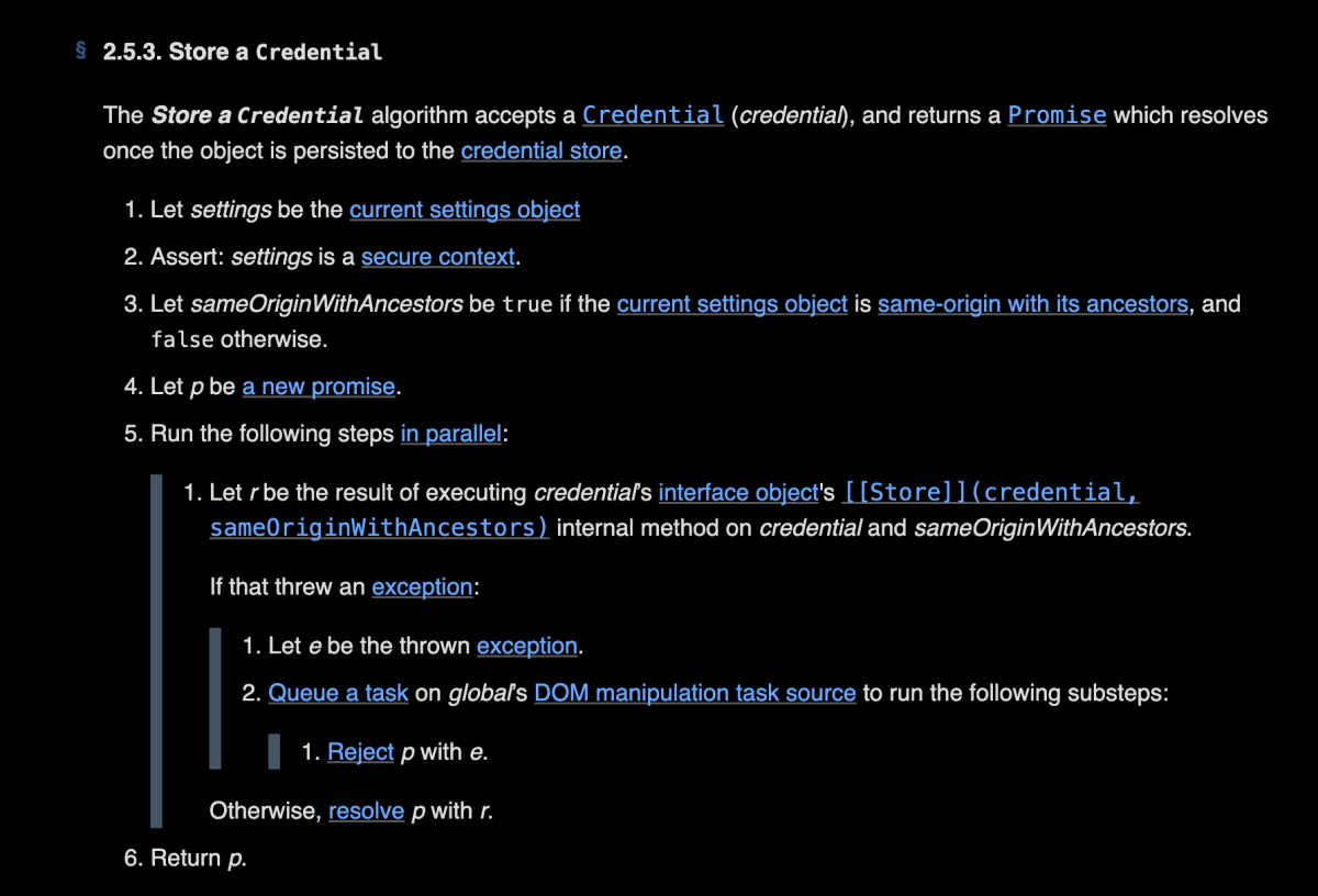 Reference of W3C standard