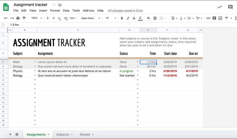 Google Sheets Homework Tracker Template Prntbl - Premium Abstract Pattern Gallery - Ultra HD