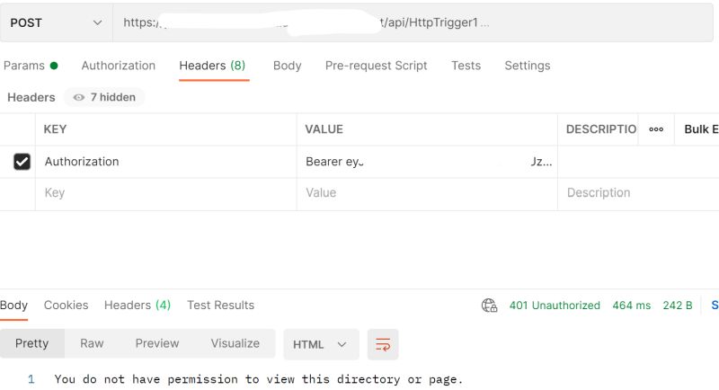 401 Unauthorized While Accessing Azure Function With Bearer Token - Mobile Abstract Illustrations for Desktop