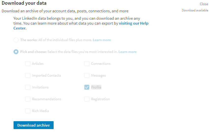 Image Result For How Can I Export Complete Profile From Linkedin Stack Overflow