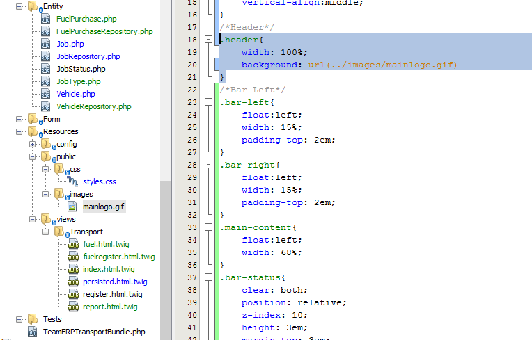 The background images are drawn on stacking context layers on top of each other. Symfony 2 Set Background Image Using Css Stack Overflow