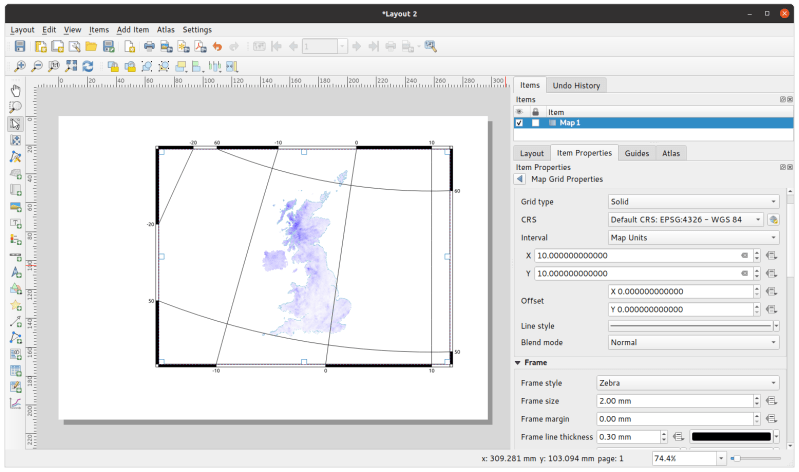 Setting The Coordinates In A Qgis Layout Right Geographic Information Systems Stack Exchange - Gradient Wallpapers - High Quality Ultra HD Collection