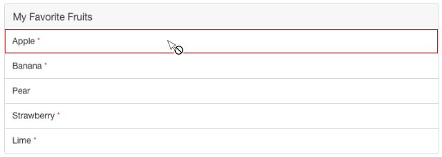 Error Message Visual Feedback For Restricting Drag And Drop In A List - Premium Gradient Photo Gallery - 4K
