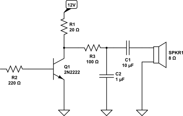 Transistor Amplifier To Drive Speaker Using Arduino Pwm