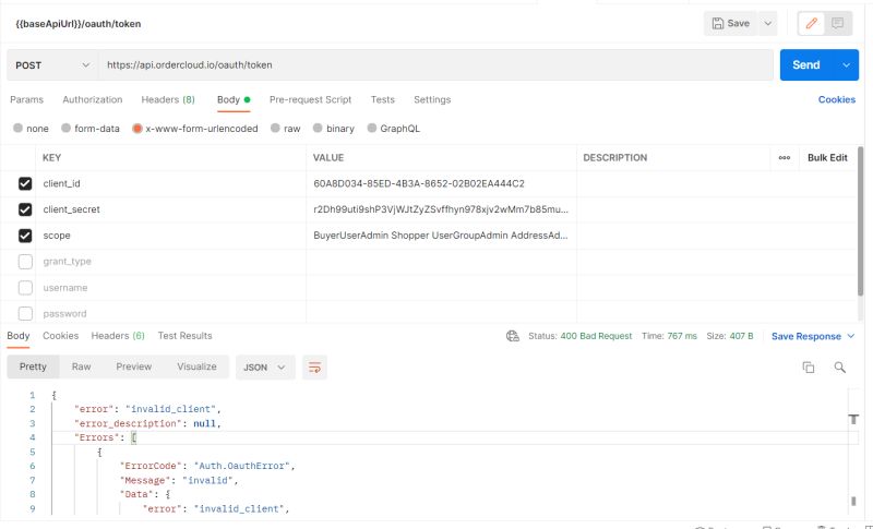 Ordercloud Invalid Client Error When Using Postman Or Net Sdk Stack - Minimal Pictures - Premium Ultra HD Collection