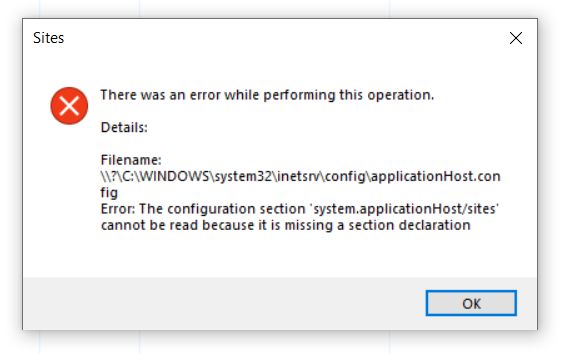 Iis Error The Configuration Section System Applicationhost Sites - Full HD Vintage Illustrations for Desktop
