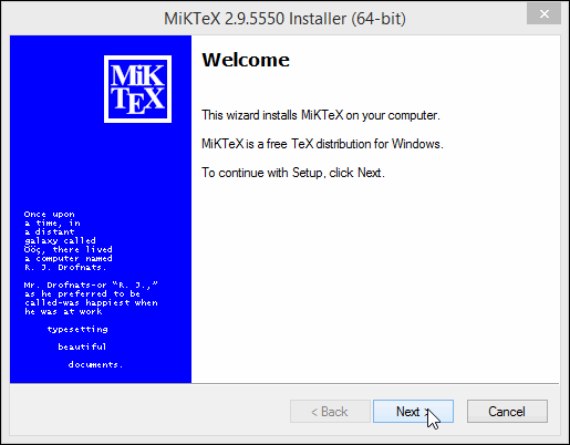 Miktex 2.9 (from protext) fails to install on windows 8.1 (x64) with