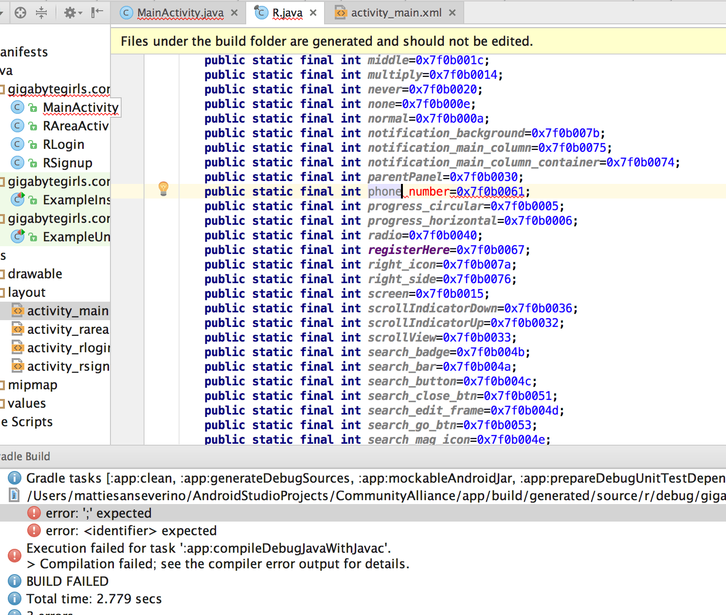 android - R.java file - 