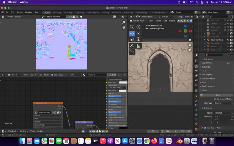 Retopology Baking High Poly To Low Poly Problem Blender Stack Exchange - Download Beautiful Geometric Art | Desktop