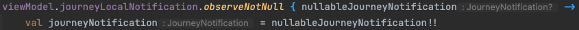 Example code of observeNotNull extension usage