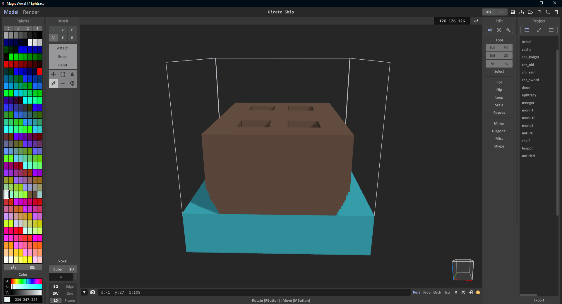 MagicaVoxel Render workspace showing only flat white & grey gradient? -  Graphic Design Stack Exchange